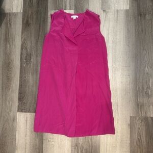 Garnet Hill 100% Silk Sleeveless Fuchsia Dress